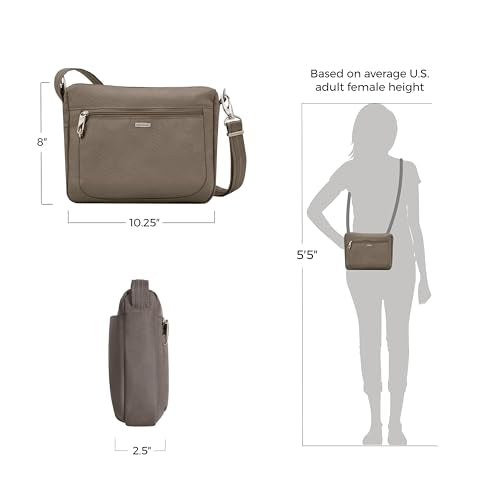 Travelon Anti-Theft Classic Small East/West Crossbody - color: Nutmeg