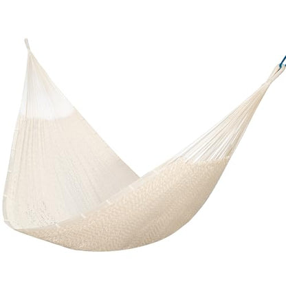 PNAEUT Handwoven Rope Mayan Hammock for Outside, 600 lbs Capacity - color: Nature, size: X-Large