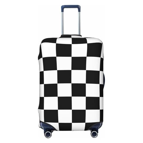 Black And White Checkerboard Luggage Suitcase Covers (Not Include Suitcase) Elastic Travel Luggage Cover Anti-Scratch And Protector Travel Suitcase For Kid And Adult L (Fit 25-28 Inch Luggage) - color: Black and White Checkerboard, size: L (Fit 25-28 Inch