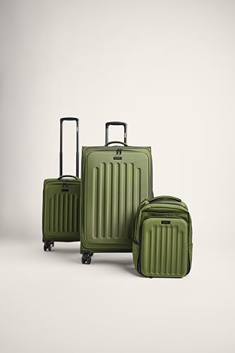 Kenneth Cole REACTION The Venturer 20-Inch Carry-On Lightweight Durable Softside 8-Wheel Spinner Cabin Size Luggage, Olive - color: Olive, size: Medium