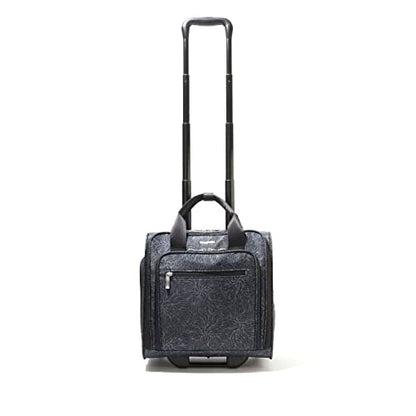 Baggallini 2 Wheel Underseater Carry-On - Lightweight Travel Weekender Luggage - color: Midnight Blossom Print