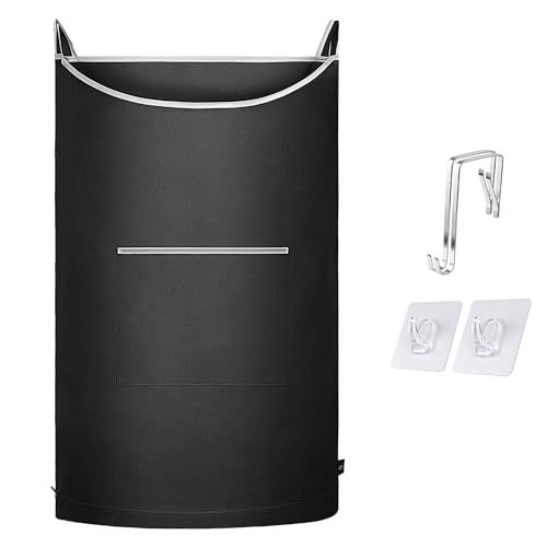 XL Hanging Laundry Hamper, Over the Door Laundry Hamper and Baskets, Wide Opening Hanging Laundry Bag,Hanging Hamper for Bathroom,Dorm,Laundry Room,Chirstmas Gifts(Black 36x22Inch). - color: Black, size: 1PC-XL