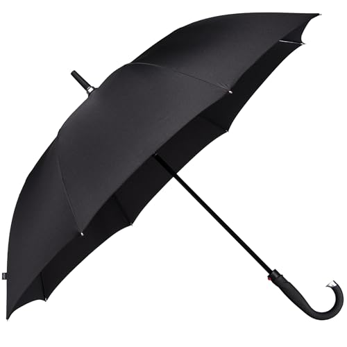LifeTek Premium Travel Umbrella - Windproof & Compact for Men & Women, Automatic Open Close, Fits in Purse Laptop Bag or Backpack, Strong Frame for Heavy Rain & Sun UV Protection - color: 54 Inch Black FX1 Kingston