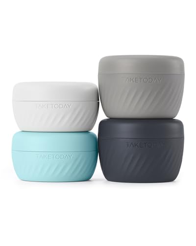 TakeToday Travel Containers for Toiletries, 2 & 3oz, 4 Pack, Grey - color: Grey