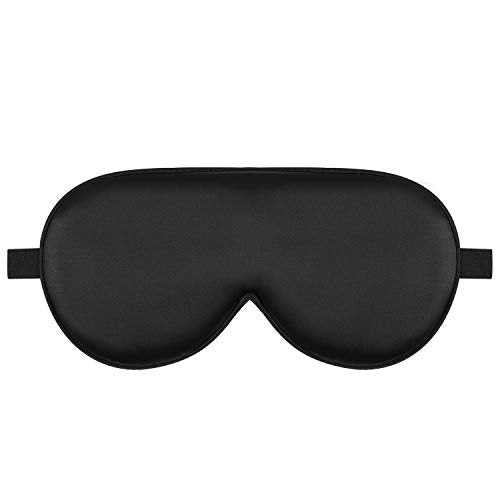 Alaska Bear Sleep Mask Silk Eye Cover with Shaped Pad, Machine Washable - color: Black_padded