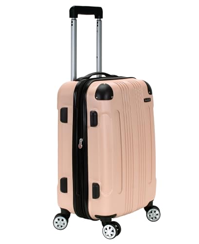 Rockland London Hardside Spinner Wheel Luggage, Champagne, Carry-On 20-Inch, 22"X13. 5"x10" (with wheels) - color: Beige, size: Carry-on 20"