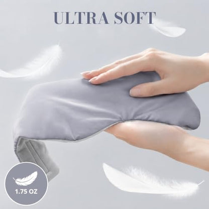 Sleep Mask for Women Men, Reversible Eye Mask Sleeping with Cozy & Cooling Sides, Adjustable Velcro Band, Blackout Face-Hugging Padded Eye Cover for Sleeping Travel Office, Grey/White - color: Grey+white