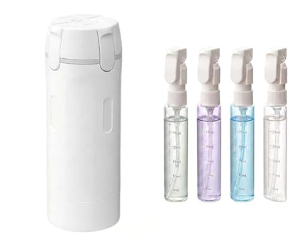 4-in-1 Travel Dispenser Bottle, TSA Approved Leak Proof Refillable Travel Toiletry Containers for Lotion & Cream, 4 Pack 30ml Trip Kit with Labels, Portable for Business Trip & Daily Use (White) - color: White