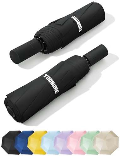 Yoobure Travel Compact Umbrellas for Rain, UV Umbrella for Sun Protection - color: Black-Just 1pc