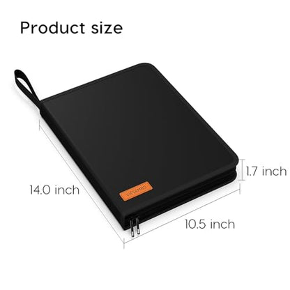 Important Document Organizer Binder with Pocket, Fireproof, Water-Resistant - color: Black