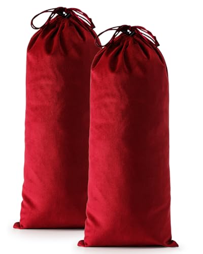 2 Pcs Single Shoe Bags for Travel, Dust Velvet Bag, Rio Red, 17.3x8.6 Inch - color: Rio Red, size: 17.3"x8.6"