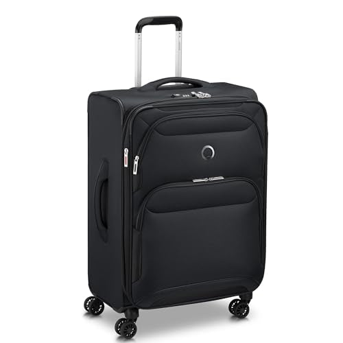 DELSEY PARIS Sky Max 2.0 Softside Expandable Luggage with Spinner Wheels 2 Piece Set, Black (24 Inch/Duffle) - color: Black, size: 2-Piece Set (24/Duffle)