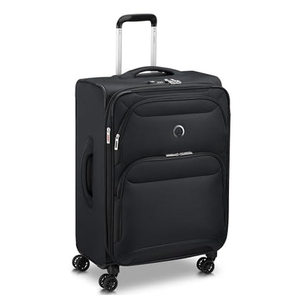 DELSEY PARIS Sky Max 2.0 Softside Expandable Luggage with Spinner Wheels 2 Piece Set, Black (24 Inch/Duffle) - color: Black, size: 2-Piece Set (24/Duffle)