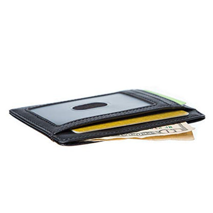 Swanky Badger Slim Front Pocket Wallets - color: Black Message