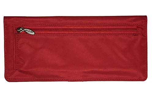 Big Skinny Women's Executive Bi-Fold Checkbook Slim Wallet, Holds Up to 40 Cards - color: Lipstick Red