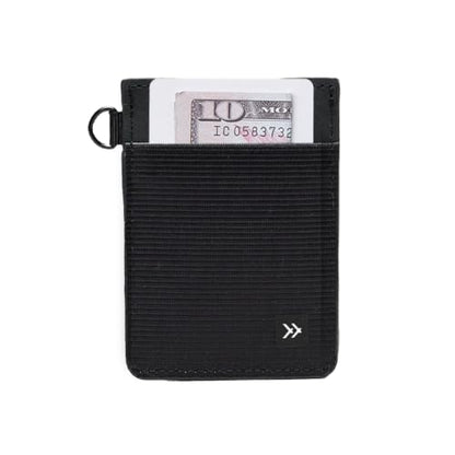 Thread Wallets Ultra Slim Wallet Vertical Leather Card Sleeve Wallet Thin Card Holder Minimalist Card Holder Wallets RFID Secure Black - color: Black