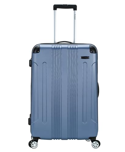 Rockland London Hardside Expandable Spinner Wheel Luggage, Checked Large 28", Blue - color: Blue, size: Checked 28"