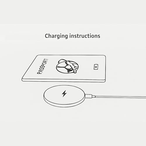 Travel Passport Holder, Wireless Charging Tracker, iOS Only – Brown - color: Brown