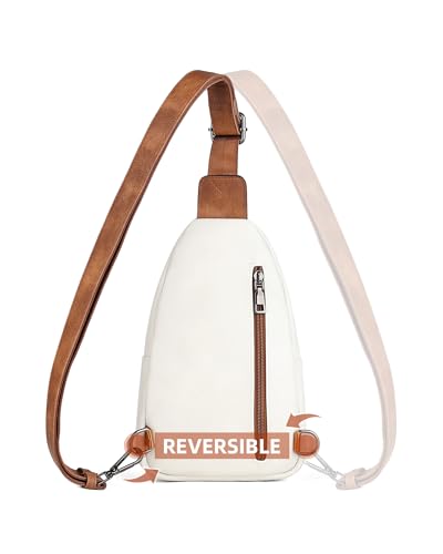 MASINTOR Sling Bag for Women, Crossbody Fanny Pack Sling Backpack, Beige - color: Beige Brown