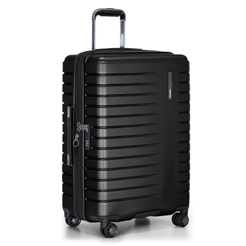 Traveler's Choice Archer Polycarbonate Hardside Spinner Luggage Set,Tie Down Straps, Black, 3-Piece - color: Black, size: 3-Piece Set