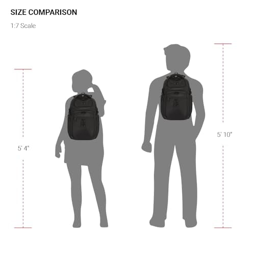 SwissGear Endure ScanSmart 17" Laptop Backpack – Reflective Tech Backpack with ScanSmart Compartment – Multiple Organizer Pockets – Black - color: Black