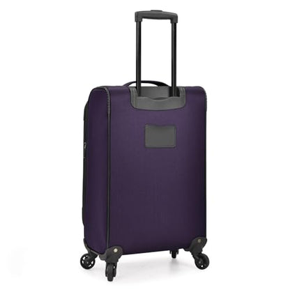 U.S. Traveler Aviron Bay Expandable Softside Luggage With Spinner Wheels, Purple, Carry-on 23-Inch - color: Purple, size: Carry-on 23-Inch