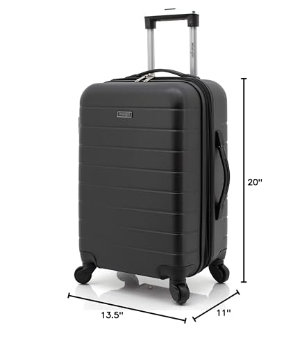 Wrangler Smart Spinner Hardside Luggage, 22-Inch Carry-On, Black - color: Black, size: Carry-On Only
