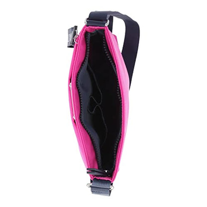 Nautica Diver Nylon Small Women's Crossbody Bag Purse with Adjustable Shoulder Strap - color: Hot Pink