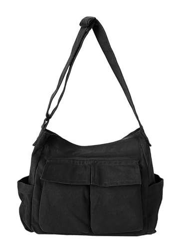 TeeYee Slouchy Crossbody Bag Leisure Hobo Crescent Bag for Women and Men - color: 197black