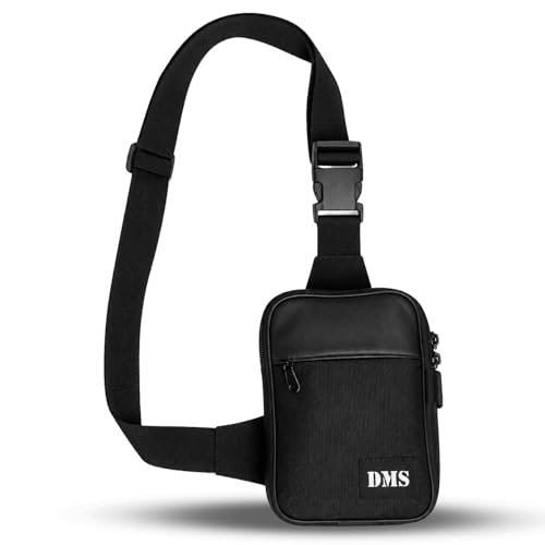 Mini Crossbody Sling Bag for Men Women,Dual Pocket Water Resistant & RFID Blocking Small Chest Bag for Travel Running Hiking Cycling Phone Holder
