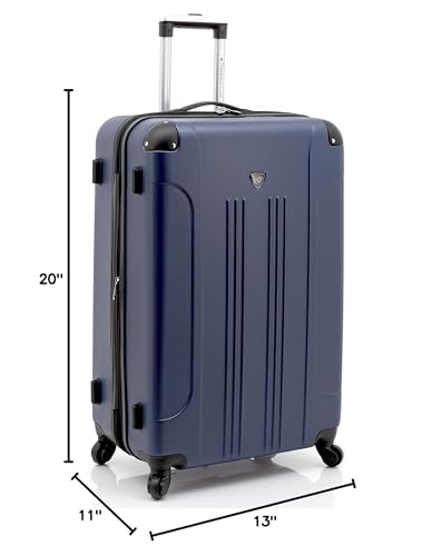 Travelers Club Chicago Hardside Expandable Spinner Luggage, Navy Blue, 3 Piece Set - color: Navy Blue, size: 3-Piece Set