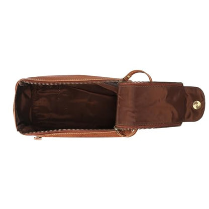 KomalC Buffalo Leather Toiletry Bag for Men & Women, Travel Pouch - color: Chicago Buff