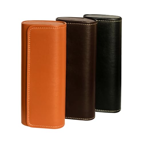 HSYMQ 3PCS Glasses Case, Eyeglasses Case Hard Shell, Reading Hard Glasses Cases for Women Men - color: Black Brown Maroon