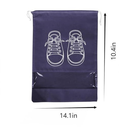 2 Pack Shoe Storage Bags Breathable Drawstring Shoe Bags Organizers Essentials For Travel Home Closet Gym - color: Grey