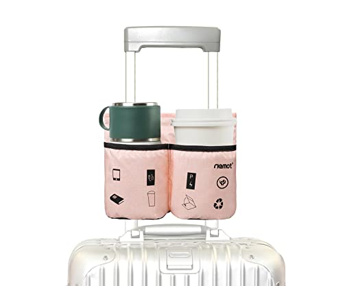 riemot Luggage Travel Cup Holder Free Hand Tablet and Drink Holder Pink - color: Tablet & Cup Holders: Pink