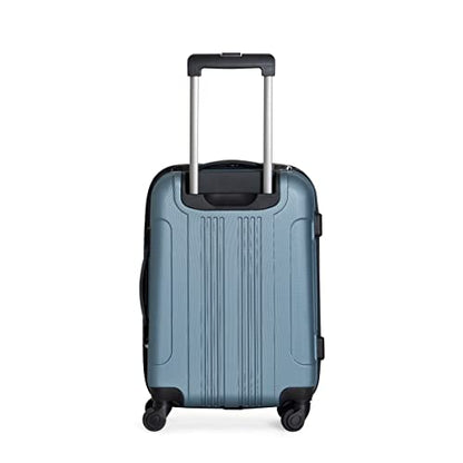 Kenneth Cole REACTION Out of Bounds Lightweight Hardshell 4-Wheel Spinner Luggage, Granite Blue, 24-Inch Checked - color: Granite Blue, size: 24-Inch Checked