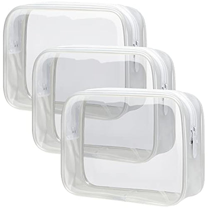 PACKISM Clear Makeup Bag Travel - TSA Approved Toiletry Bag, Matte White - color: Y- Bright White, size: Medium Set
