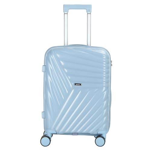 20 Inch Carry On Luggage with TSA Lock, Lightweight PP Hardside Suitcase with 360° Spinner Wheels, Anti-Burst Zipper, 2-Step Telescopic Handle, Travel Carry-On Suitcase for Women and Men (Blue-B) - color: Blue-B