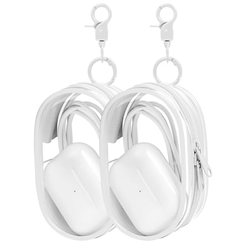 Linsaner 2 Pack Transparent Tech Pouch Storage Bags, White + White - color: A4-White + White