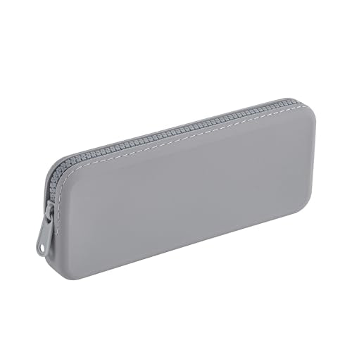Silicone Makeup Brush Holder Travel Makeup Bag Soft Portable Brush Organizer, Large Travel Essentials Makeup Brush Case Zipper Pouch (Dark Grey) - color: Dark Grey