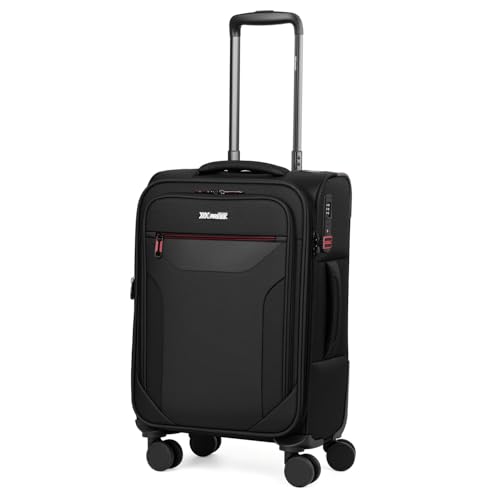 22'' Upright Spinner Softshell Suitcase w/Spinner Wheels - color: Black, size: Carry-On 22 inch