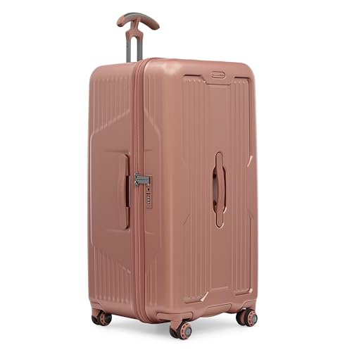 Traveler's Choice Ultimax II Polycarbonate Hardside Luggage with Spinner Wheels, Rose Pink, 31-Inch Large Trunk - color: Rose Pink, size: 31-Inch Large Trunk