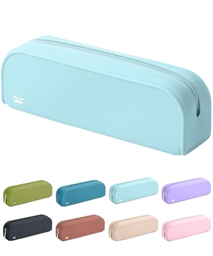 Mr. Pen- Silicone Pencil Case, Aesthetic Pencil Bag for Women, Makeup Pouch - color: Light Blue