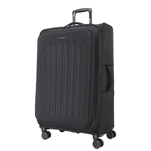 Kenneth Cole REACTION The Venturer 28-Inch Carry-On Lightweight Durable Softside 8-Wheel Spinner Cabin Size Luggage, Black - color: Black, size: Large