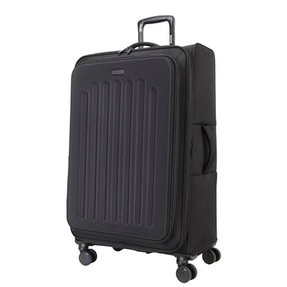 Kenneth Cole REACTION The Venturer 28-Inch Carry-On Lightweight Durable Softside 8-Wheel Spinner Cabin Size Luggage, Black - color: Black, size: Large