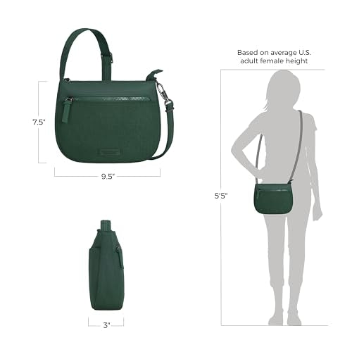 Travelon Anti-Theft Metro Saddle Crossbody - color: Forest Heather