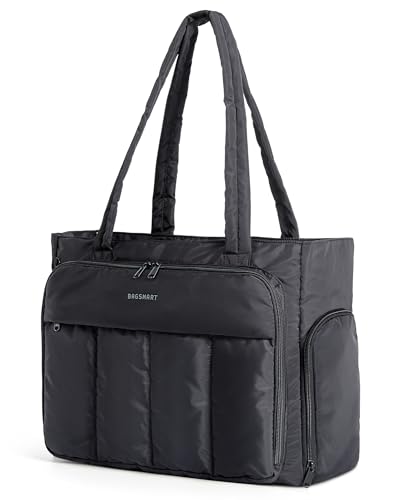 BAGSMART 여성용 퍼퍼 토트백, 21L/26L 작업용 토트 숄더 핸드백 - color: 블랙-2., size: L