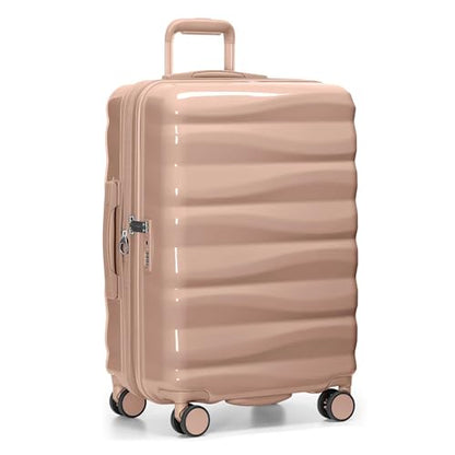 Traveler's Choice Edinburgh II Hardside Spinner Luggage, TSA Lock, Sand, 25" Medium - color: Sand, size: 25" Medium