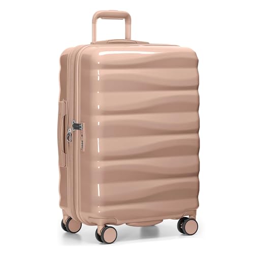 Traveler's Choice Edinburgh II Hardside Spinner Luggage, TSA Lock, Sand, 25" Medium - color: Sand, size: 25" Medium