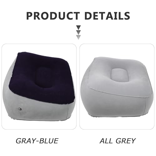 SEWACC 2pcs Inflatable Foot Rest Pillow Travel Footrests Cushion Adjustable Stool for Plane Car Office Outdoor - color: Multi